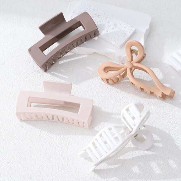 Silicone Hair Clips Set Non-Slip Strong Hold Bow & Claw Clips for Women main image 7